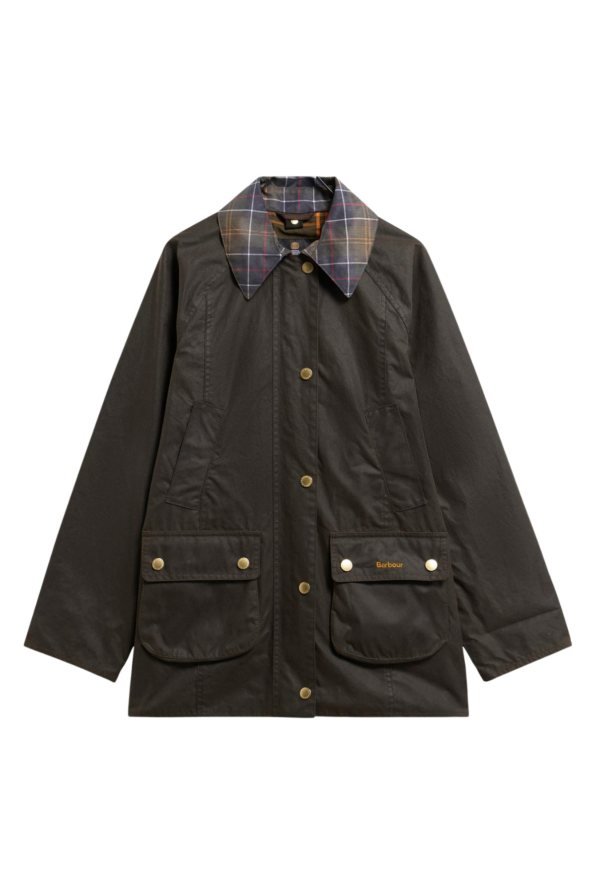 Barbour Icons Tartan Modern Beadnell Yağlı Ceket OL71 Olive-Classic Tartan görsel 2