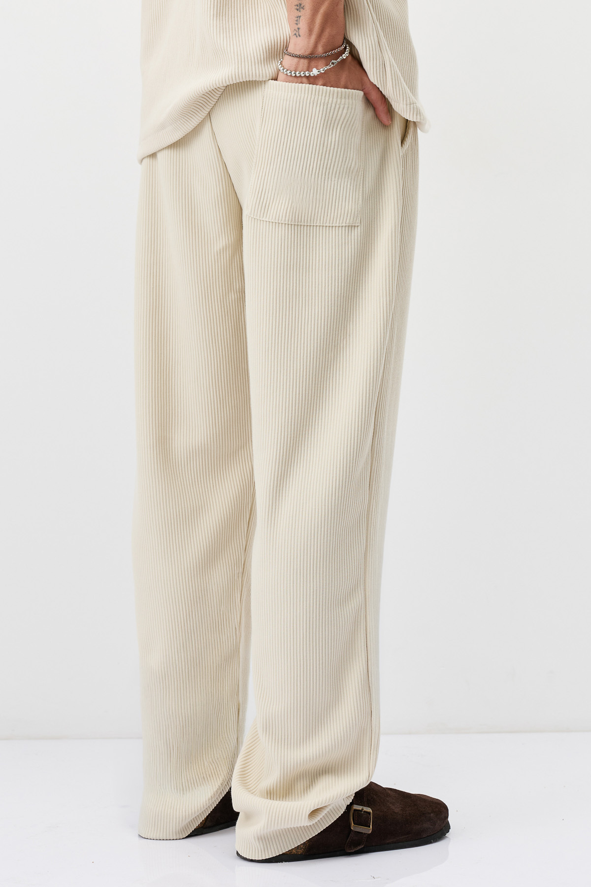 Fitilli Baggy Fit Pantolon — بژ VS12-015 — تصویر 3 از 3