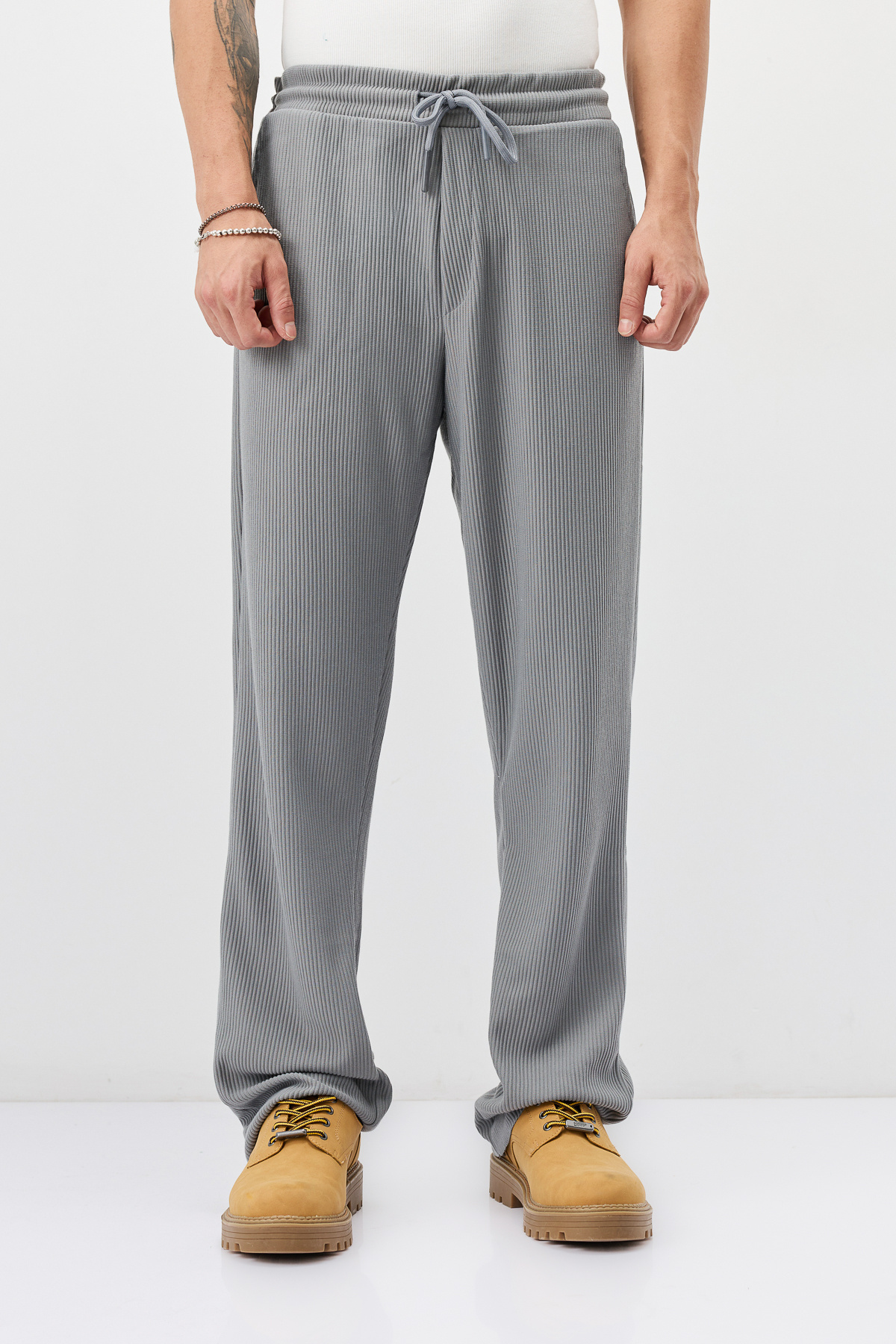 Fitilli Baggy Fit Pantolon — خاکستری VS12-015