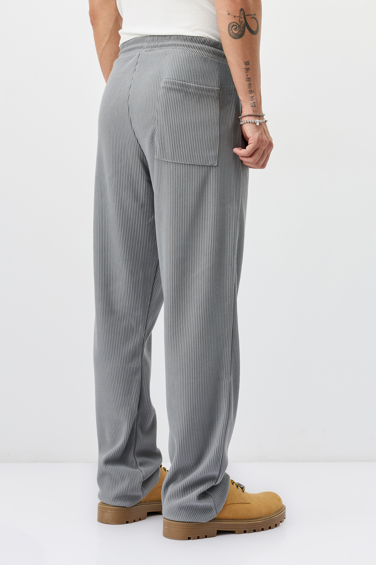 Fitilli Baggy Fit Pantolon — خاکستری VS12-015 — تصویر 5 از 5