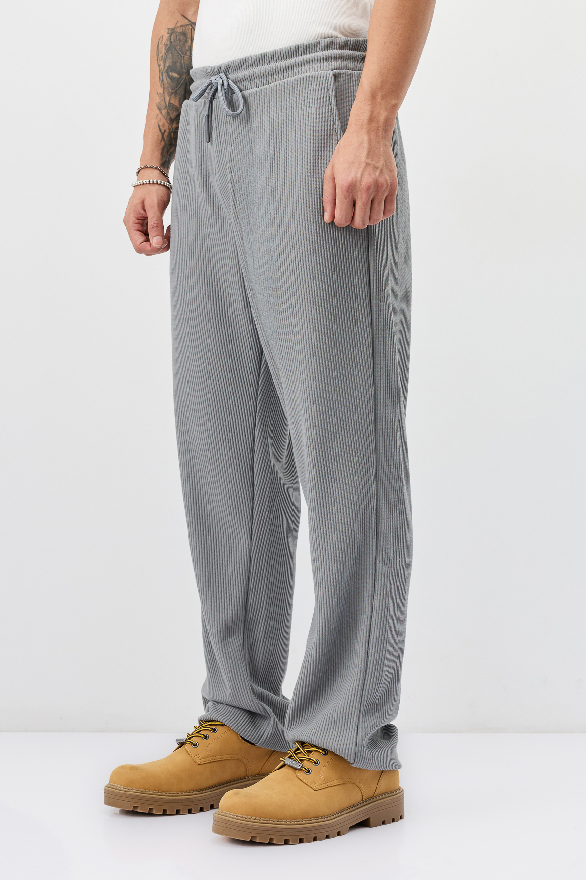 Fitilli Baggy Fit Pantolon — خاکستری VS12-015 — تصویر 3 از 5