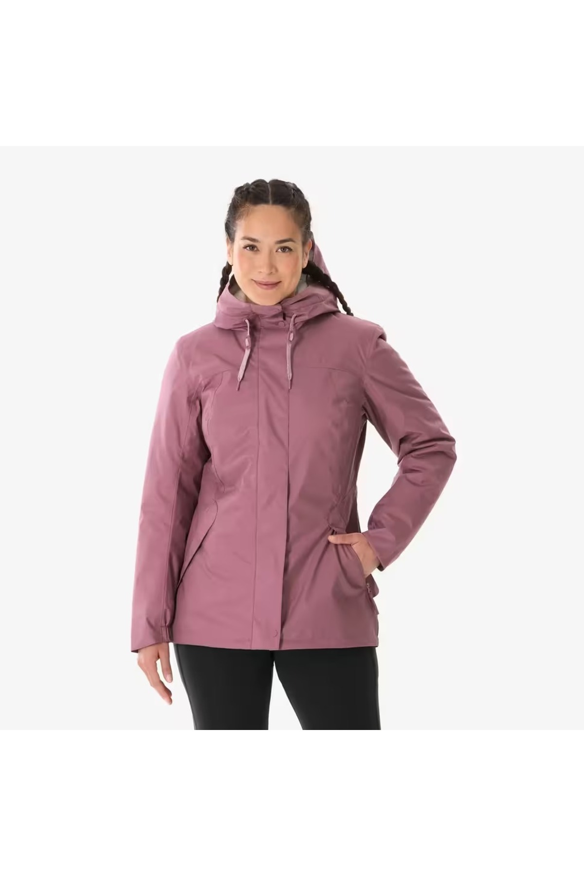 Decathlon Kadın Outdoor Su Geçirmez Kar Montu/Kışlık Mont - Gri Mor - NH500 -10 °C