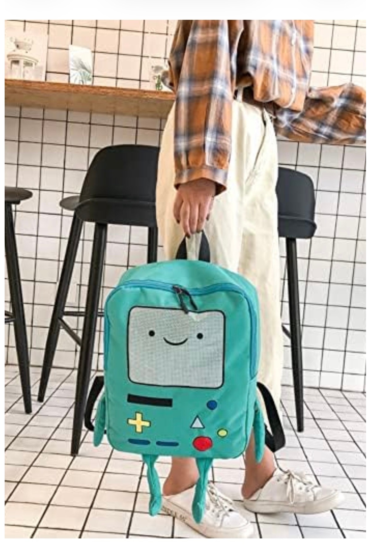 Köstebek Adventure Time BMO Mavi Sırt Çantası görsel 5
