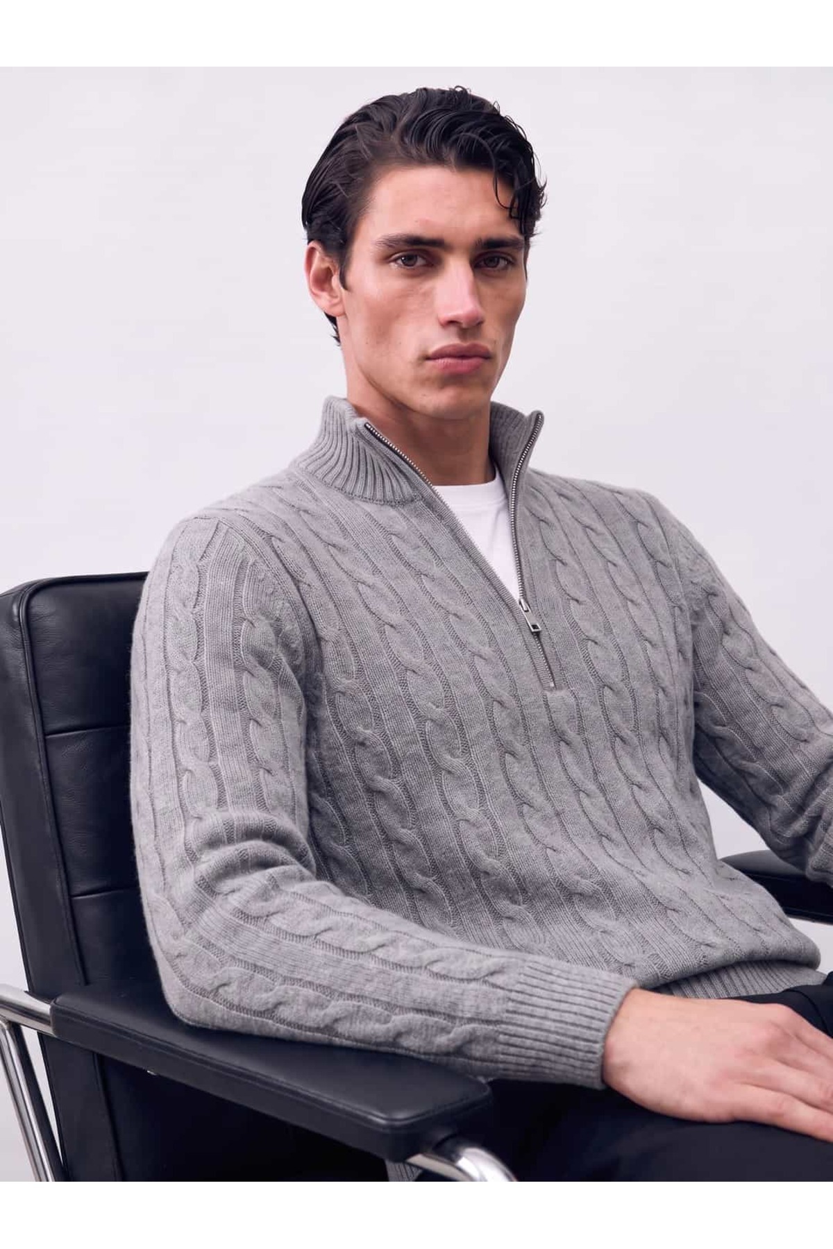 Montclair Cable Half Zip Kazak FW7332 — خاکستری montclair-cable-half-zip-kazak-fw7331 — تصویر 4 از 4