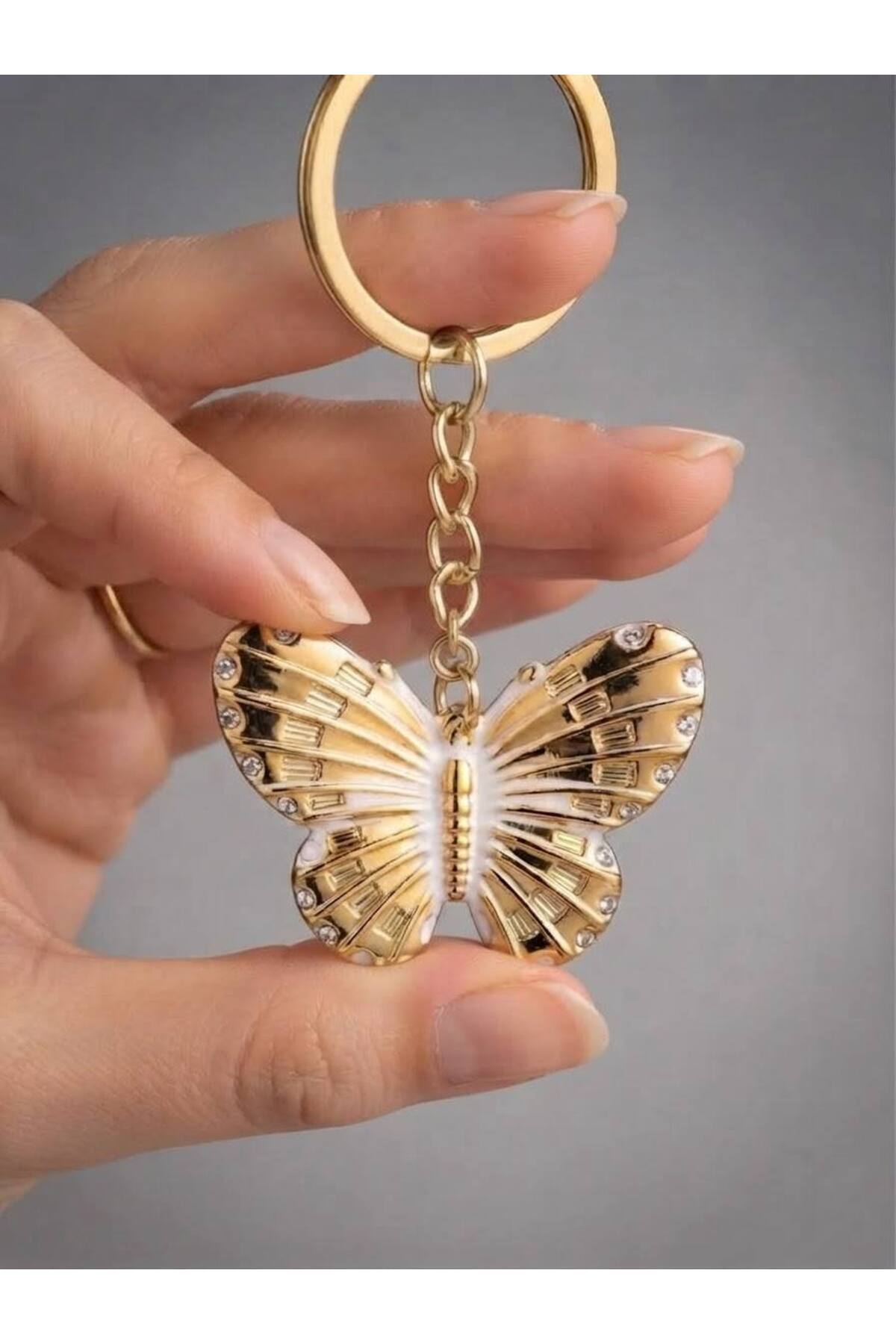 ذهبي KELEBEK Desenli Charm ve Anahtarlık Gold Renk