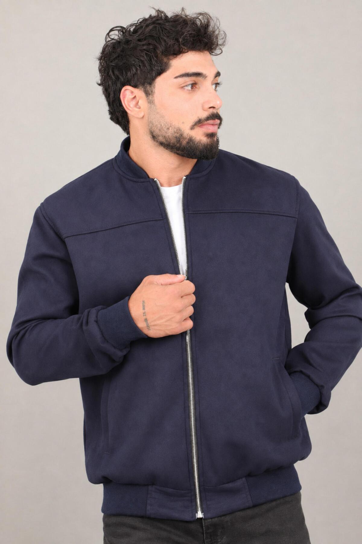 مانتو فصلی جیر الاستیک کمری یقه کالج BL 1711-60287 — رنگارنگ — تصویر 5 از 8
