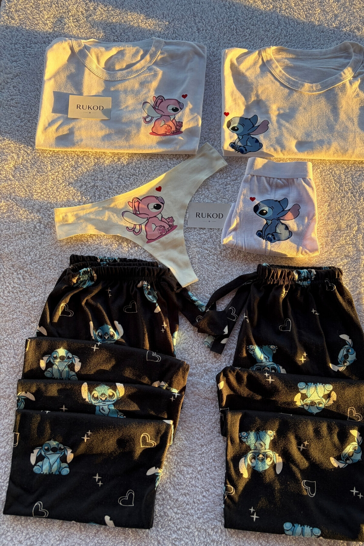 RUKOD ERKEK Tekli Sevimli Pijama ve İç Giyim Takımı (Çift Pijamasının Erkeği)