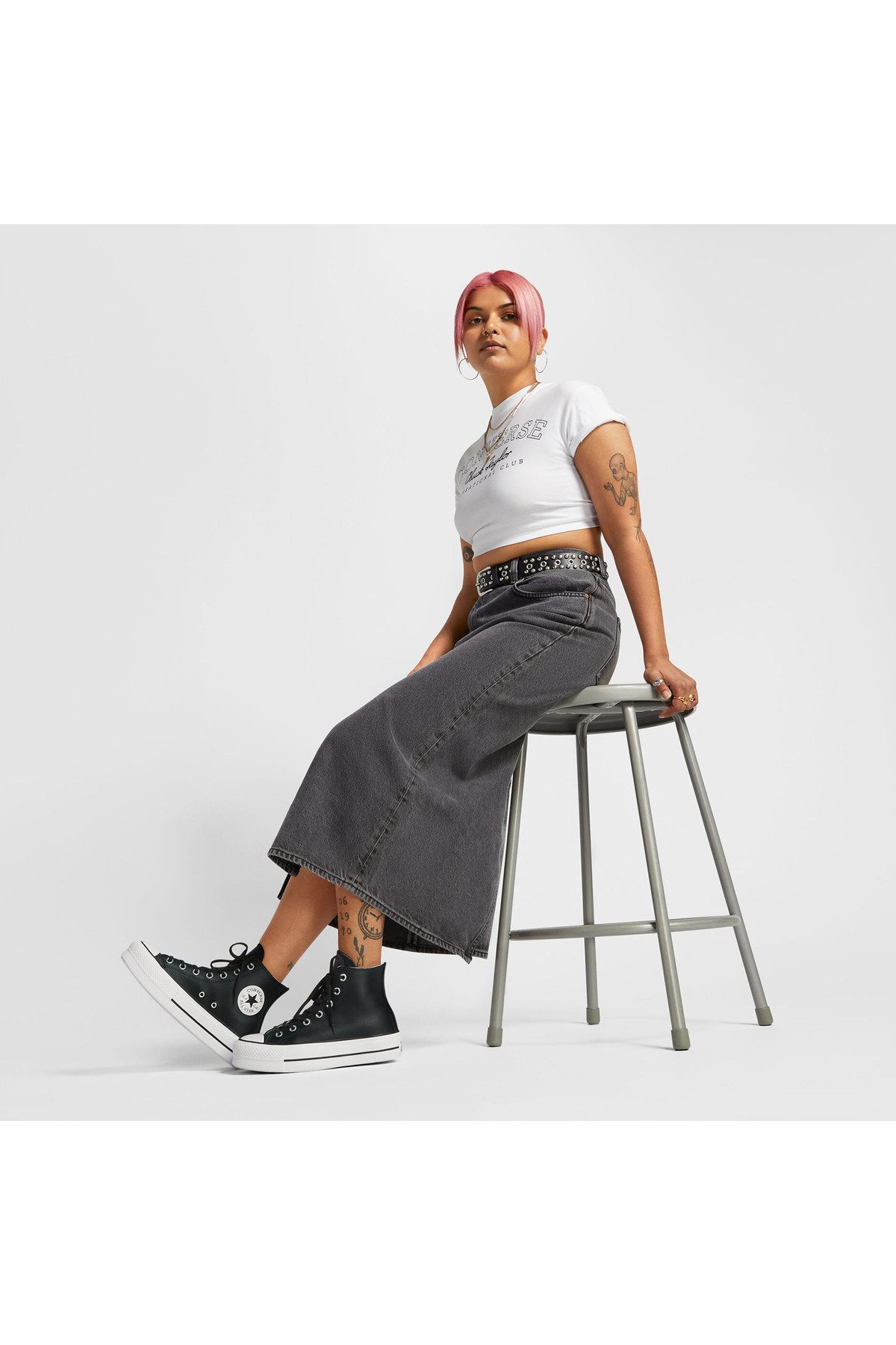 Converse Chuck Taylor All Star High Lift Kadın Siyah Sneaker görsel 2