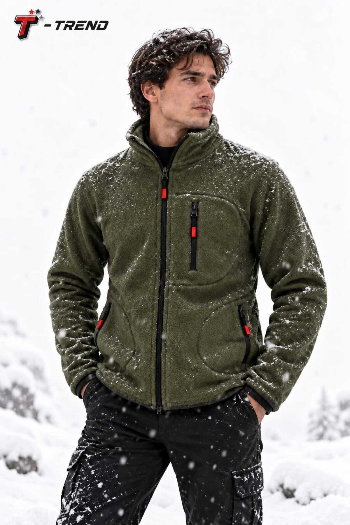 T.trend POLAR CEKET İKİLİ SET LACİVERT HAKİ REGULAR KALIP ERKEK/UNİSEX görsel 3