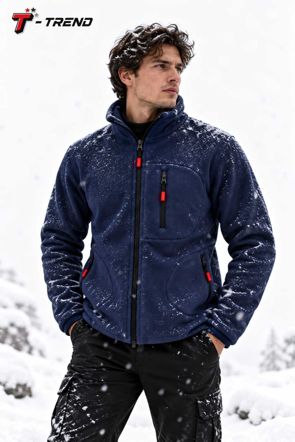 T.trend POLAR CEKET İKİLİ SET LACİVERT HAKİ REGULAR KALIP ERKEK/UNİSEX görsel 2