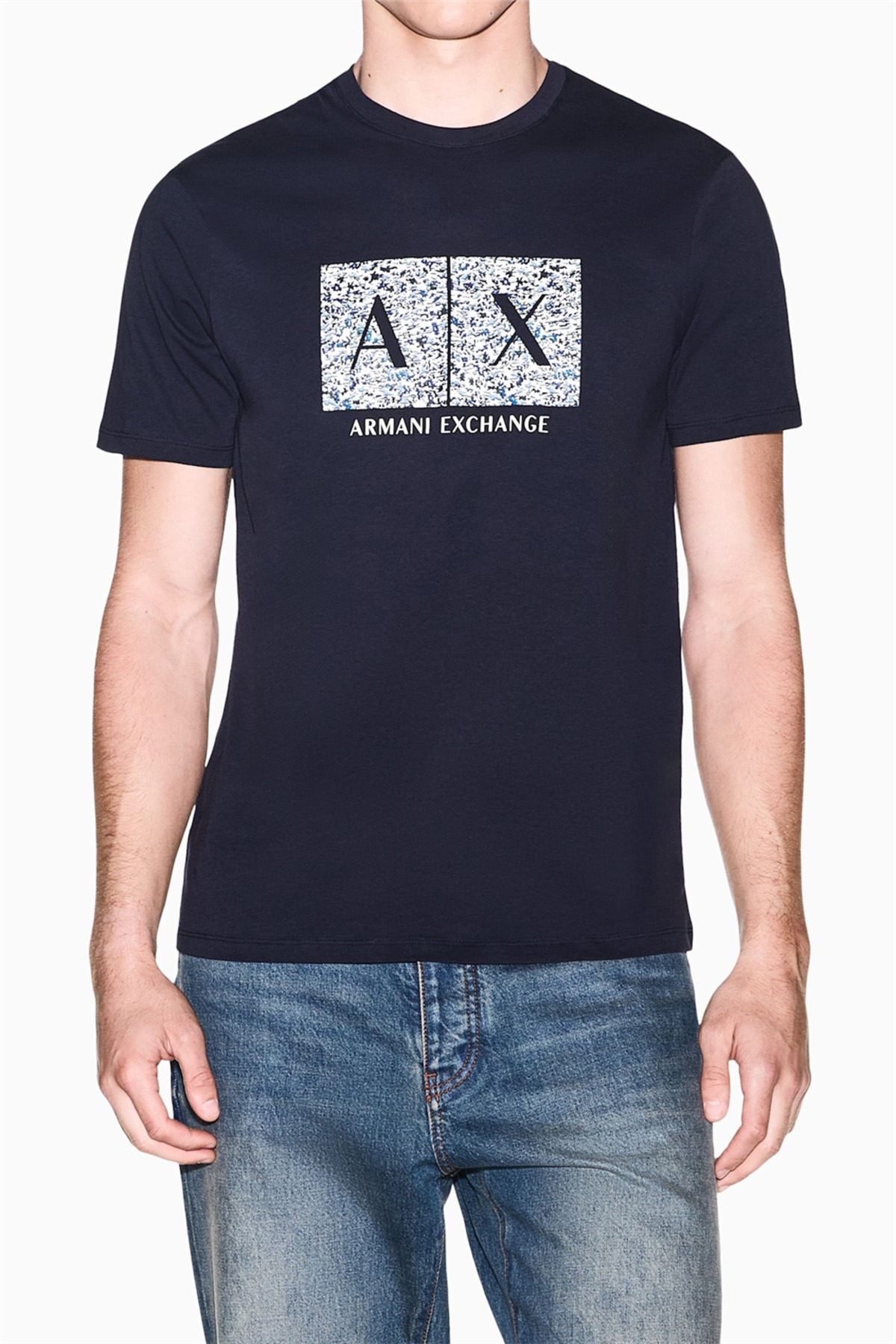 تی‌شرت یقه گرد مردانه سرمه‌ای آرمانی اکسچنج تی شرت Armani Exchange