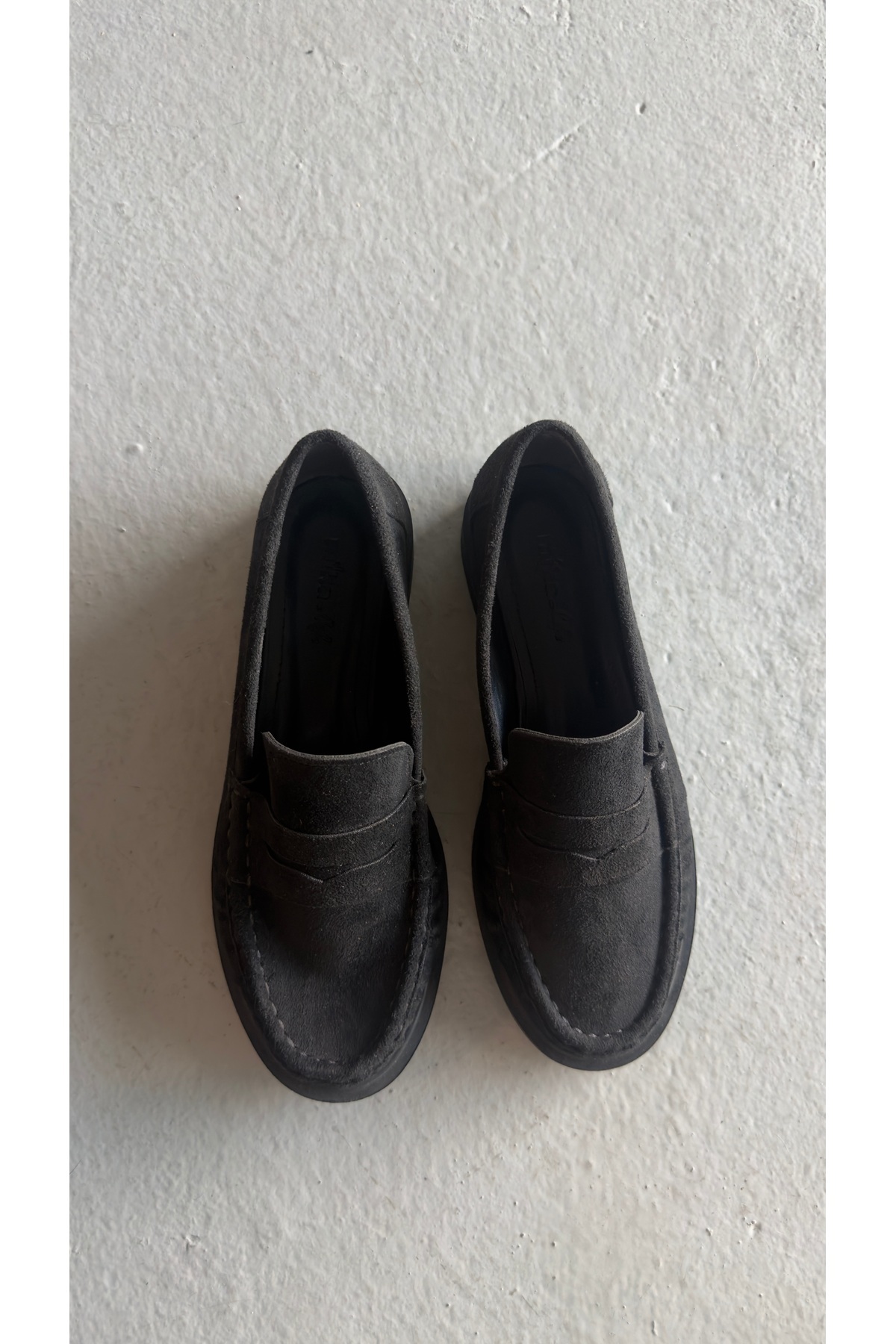 Eataly Shoes Büzgülü Siyah Süet Makosen Kadın Ayakkabı görsel 4