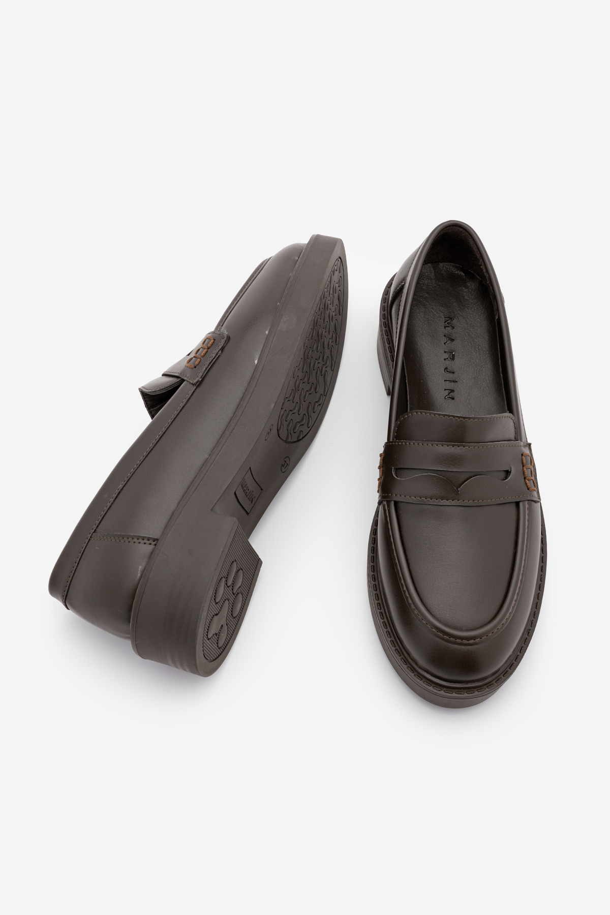 Marjin Kadın Loafer Makosen Günlük Ayakkabı Andel Kahve görsel 8