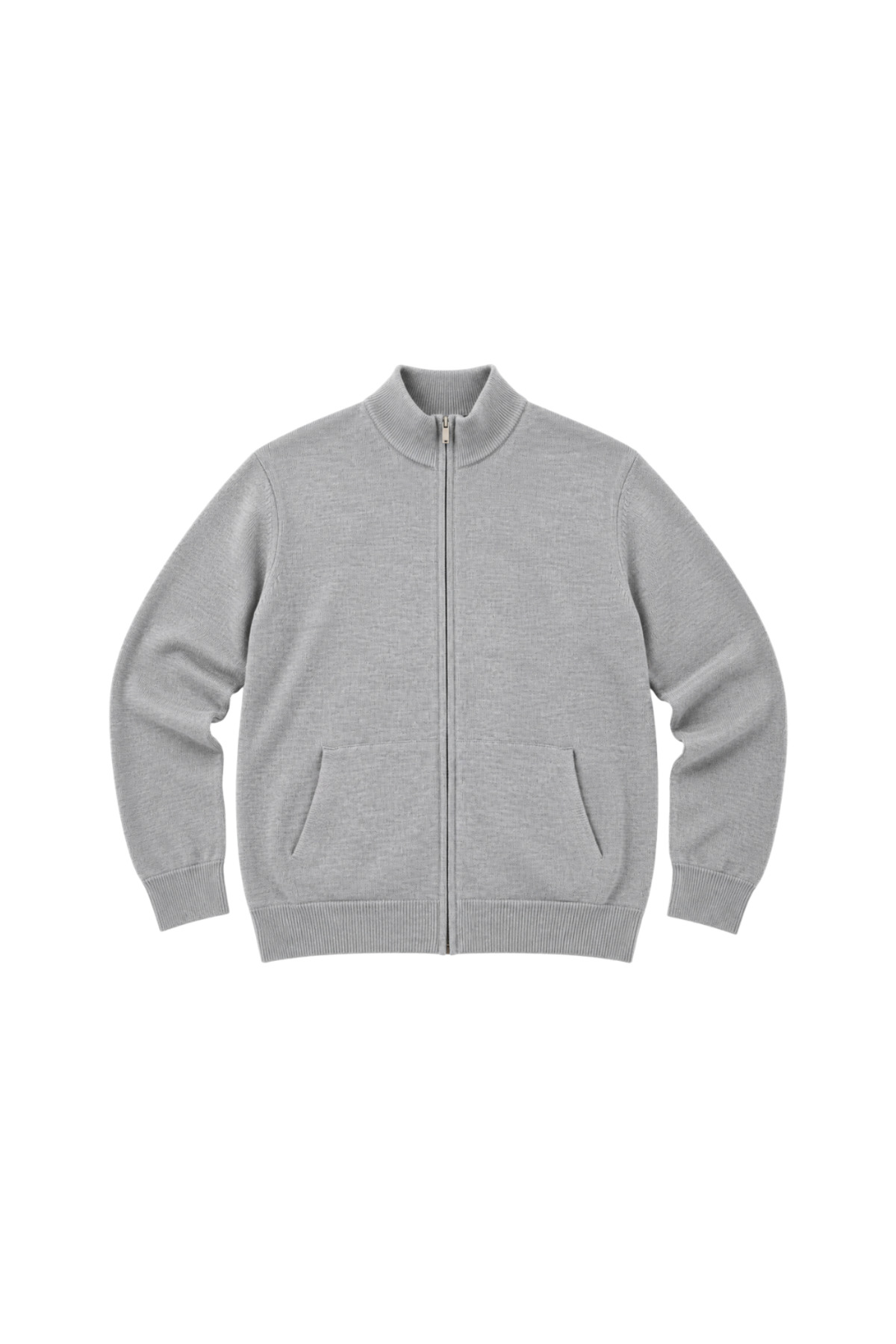 BattalModa Erkek Büyük Beden Gri Basic Cepli Triko Hırka 3XL-4XL-5XL-6XL görsel 4