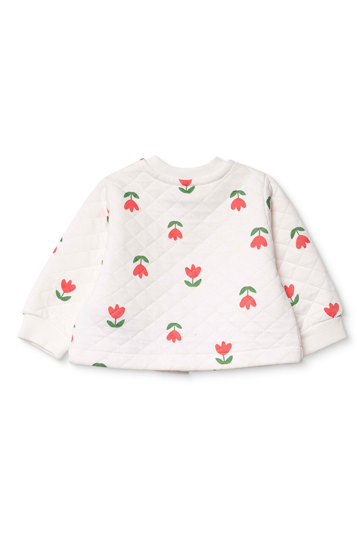 HelloBaby هودی دخترانه نوزادی کاپیتونه با طرح گل و یقه گرد آستین بلند
