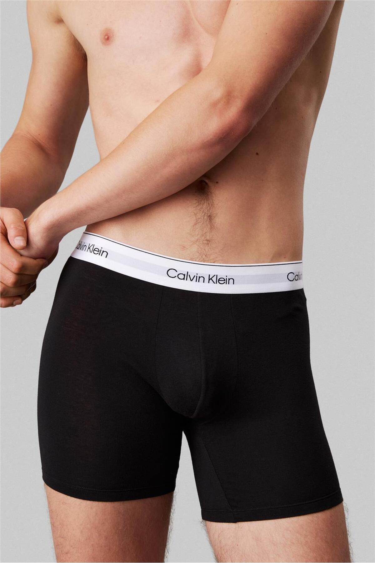 Calvin Klein Erkek Marka Logolu Elastik Bantlı Günlük Kullanıma Uygun Siyah4 Boxer görsel 4