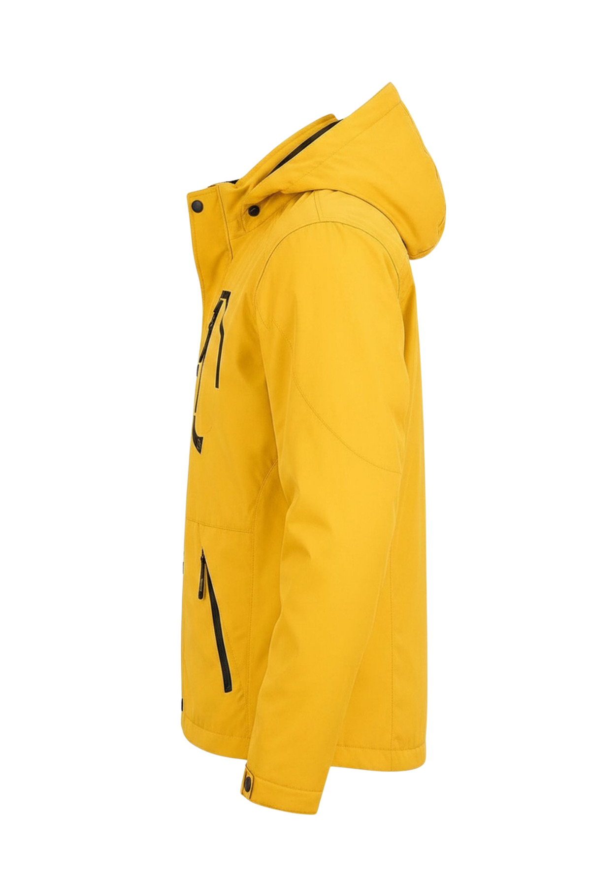 Erkek Sarı Softshell Kapüşonlu İç Cepli Su ve Rüzgar Geçirmez Mevsimlik & Yazlık Mont görsel 2