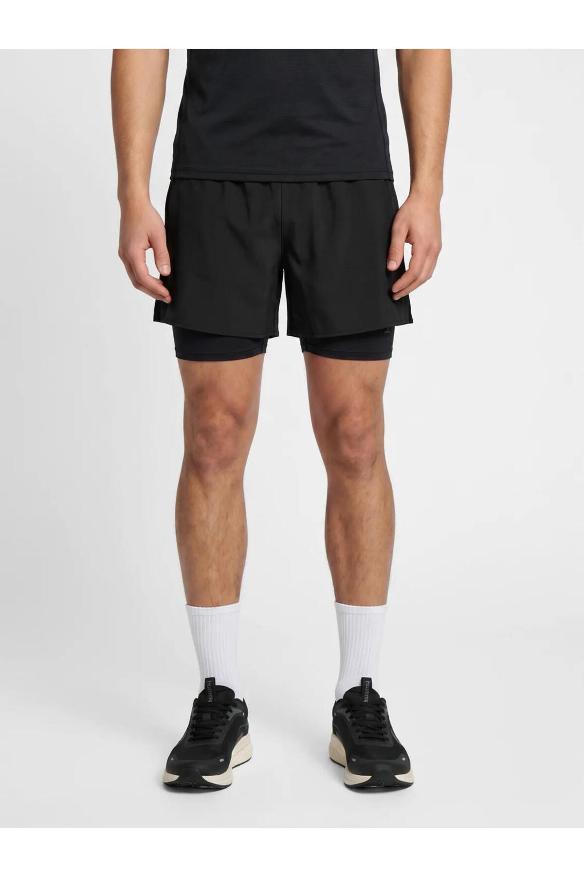 شلوارک مردانه HMLHIIT INTENSITY 2 IN 1 هامل شورت ورزشی hummel