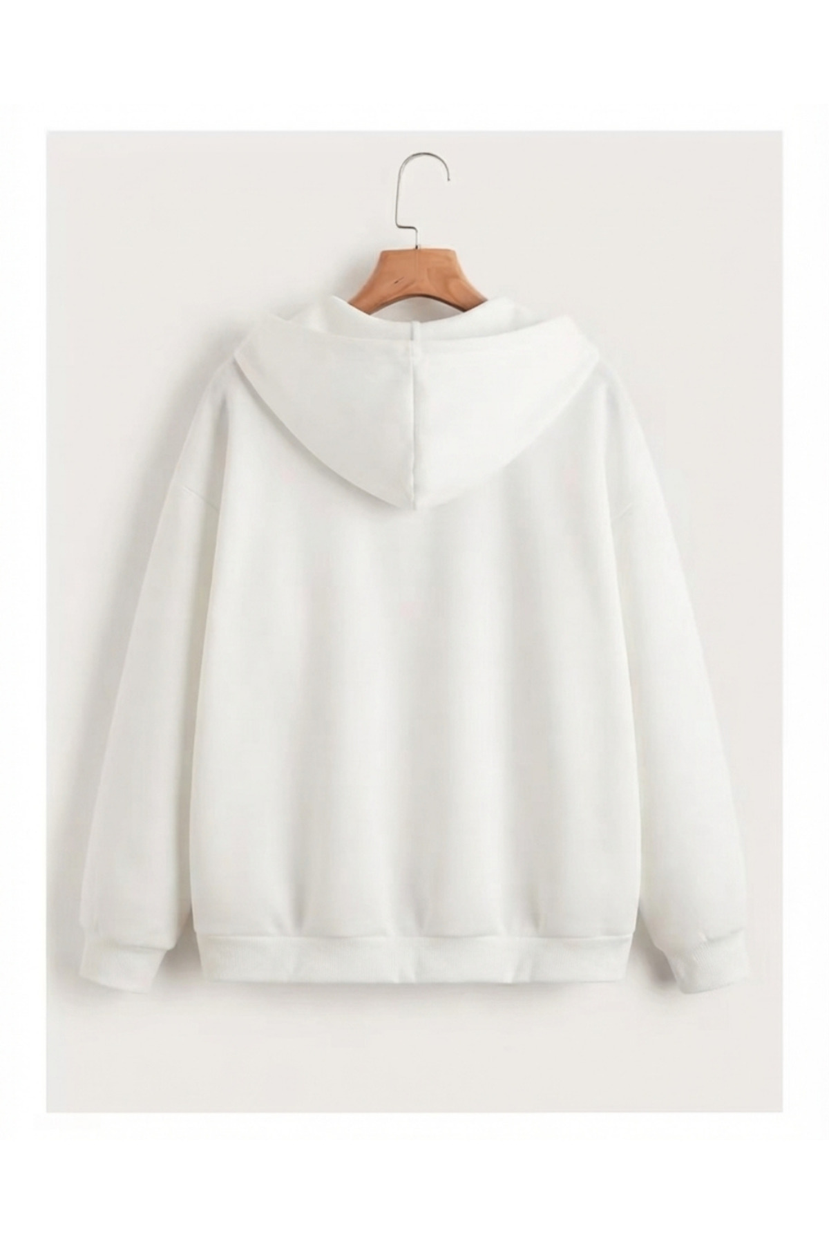 Toum Gothic Design Oversize Fermuarlı Unisex Kapüşonlu Hırka görsel 3