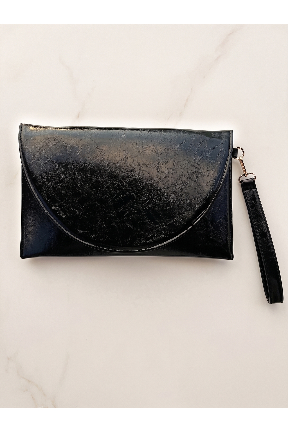 Vagoni Siyah Klasik Gece ve Davet Çantası Mıknatıslı Abiye Zarf Çanta (30x19cm) görsel 5