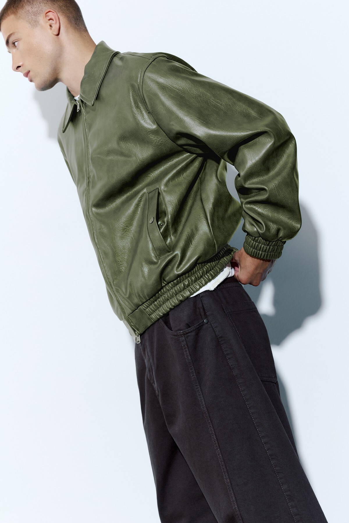 Pull & Bear Suni deri ceket görsel 4