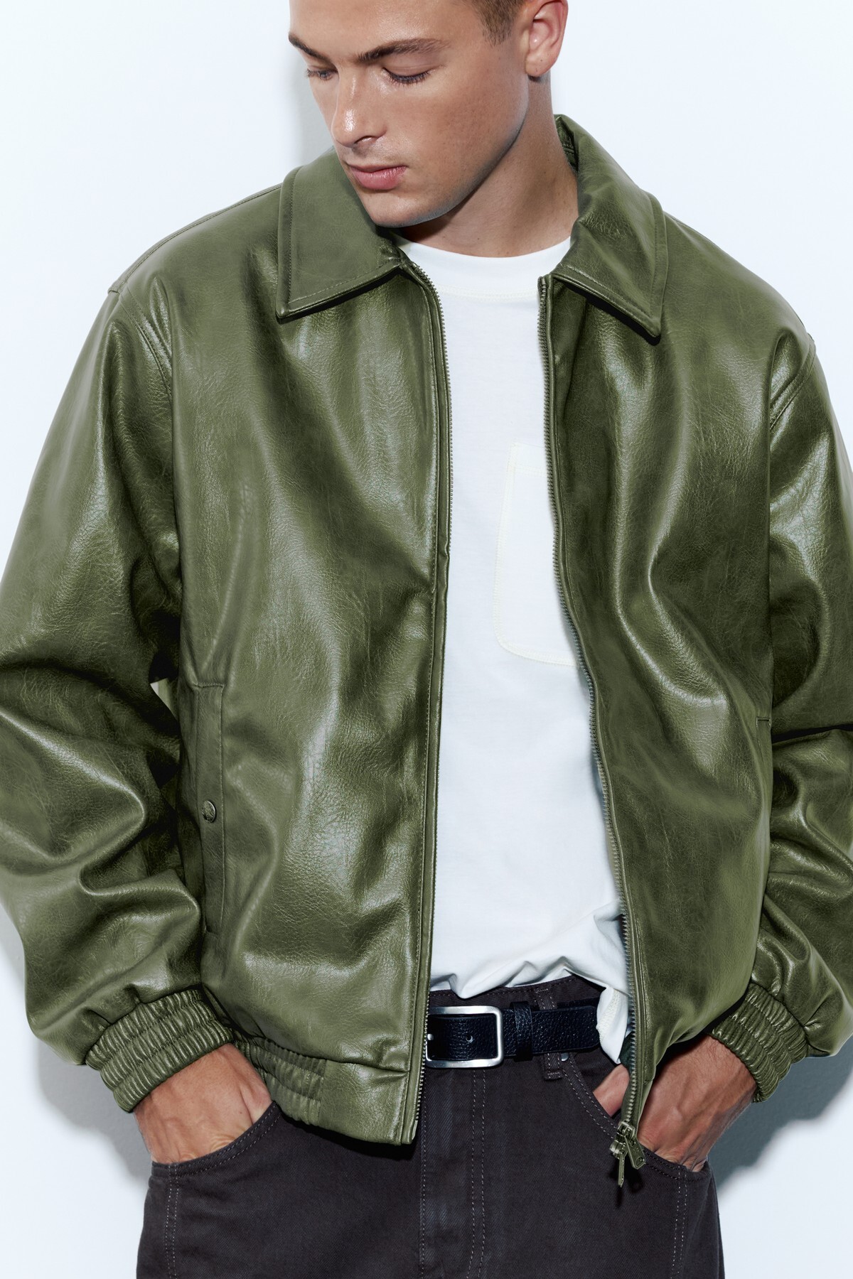 Pull & Bear Suni deri ceket görsel 6