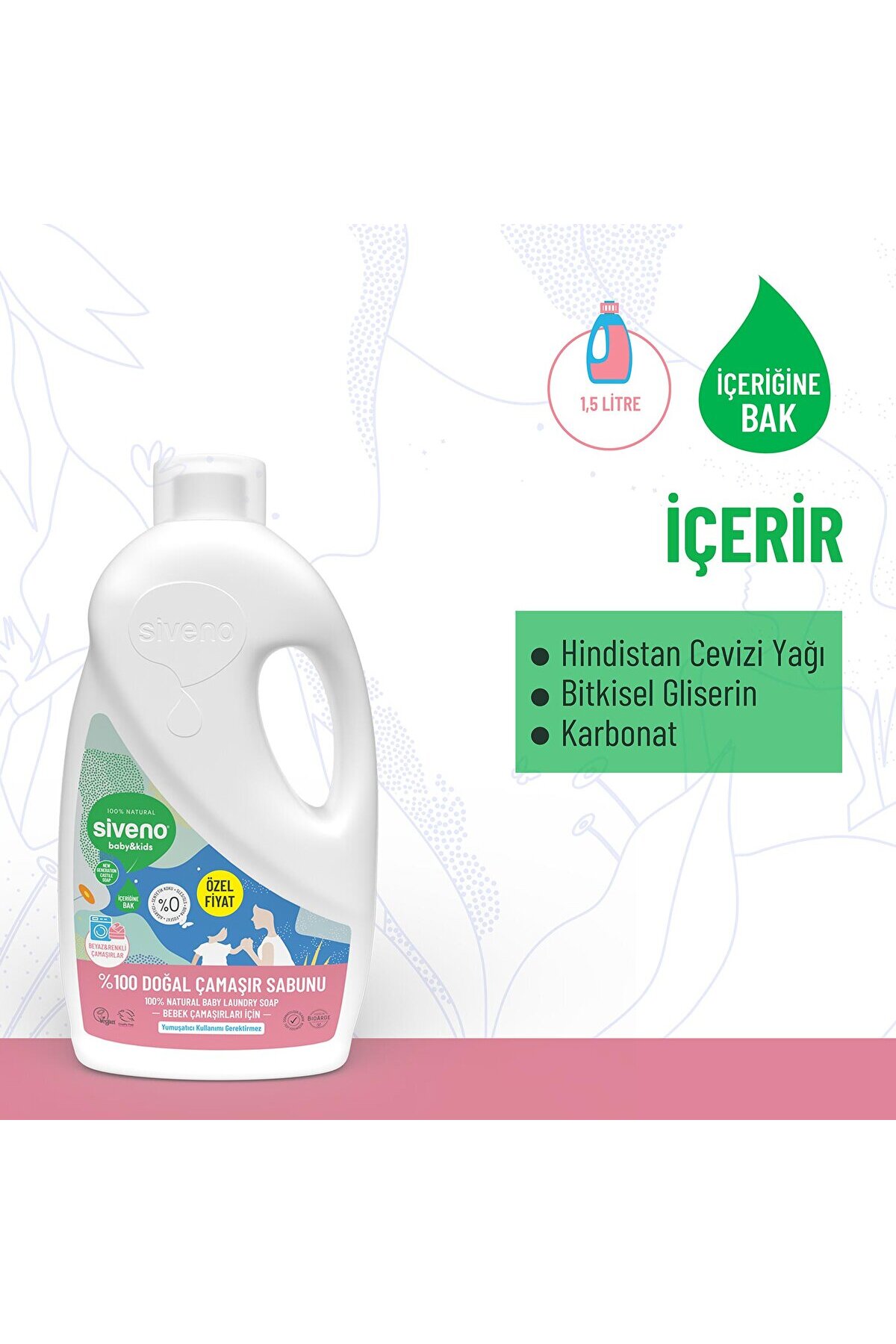 Bebek Doğal Çamaşır Sabunu 1500 ml — SIV-098808 — تصویر 3 از 3