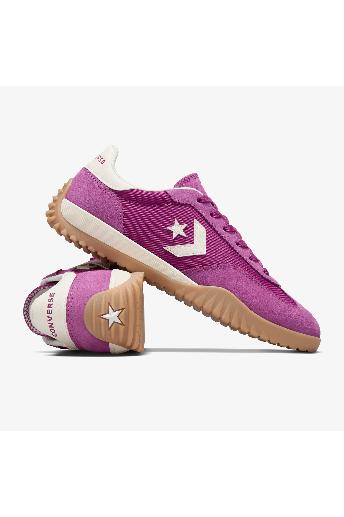 Converse Run Star Trainer Unisex Mor Deri Sneaker görsel 4