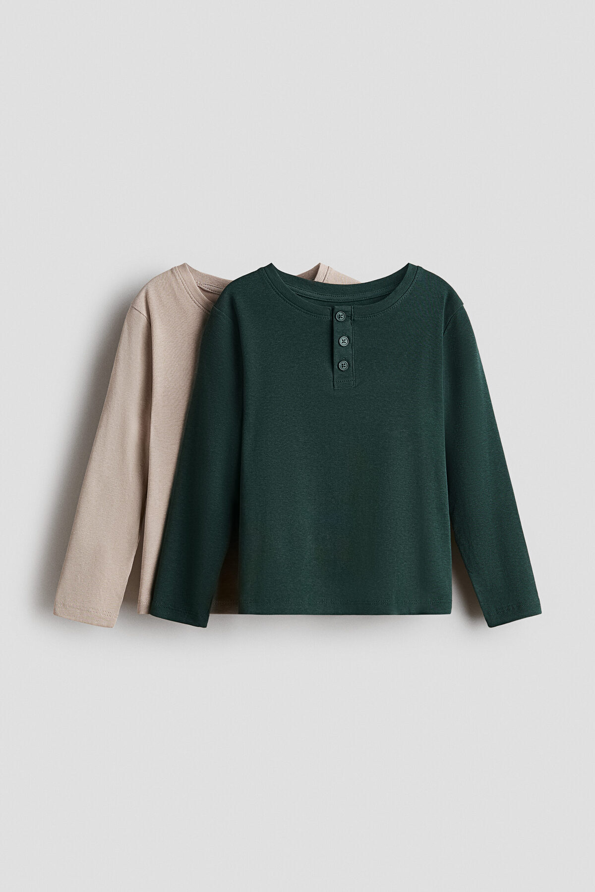 تاپ‌های هنلی نخی بسته ۲ عددی اچ اند ام تی شرت H&M
