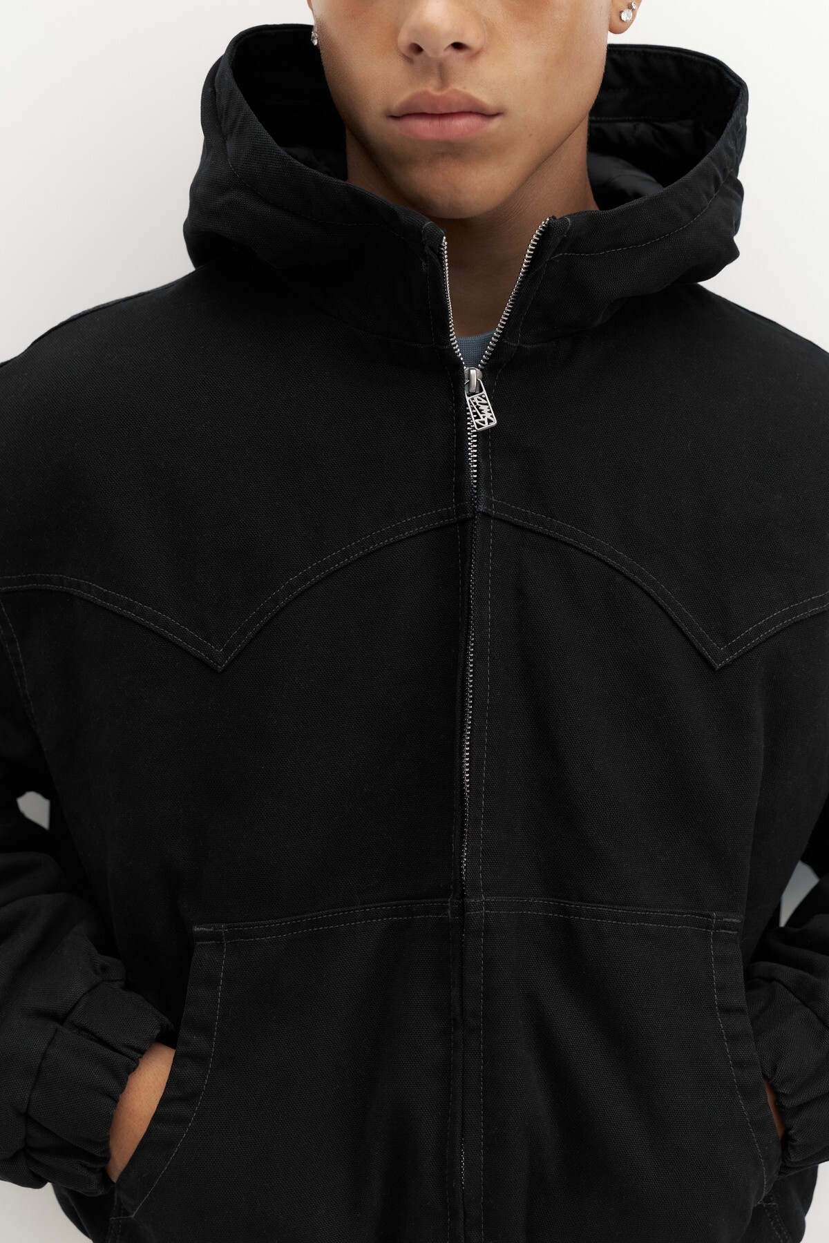 Pull & Bear Kapüşonlu bomber ceket görsel 7