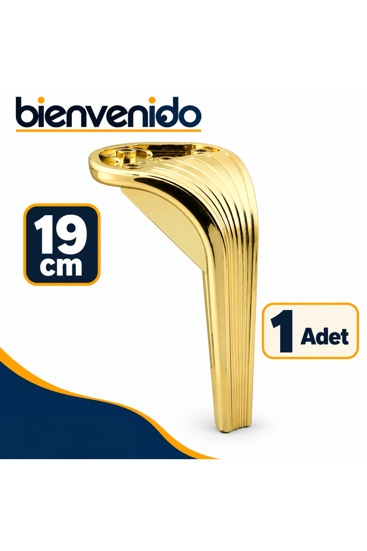 Lotus Lüks Mobilya Kanepe Tv Ünitesi Konsol Koltuk Ayağı 19 Cm Gold Altın Ayakları