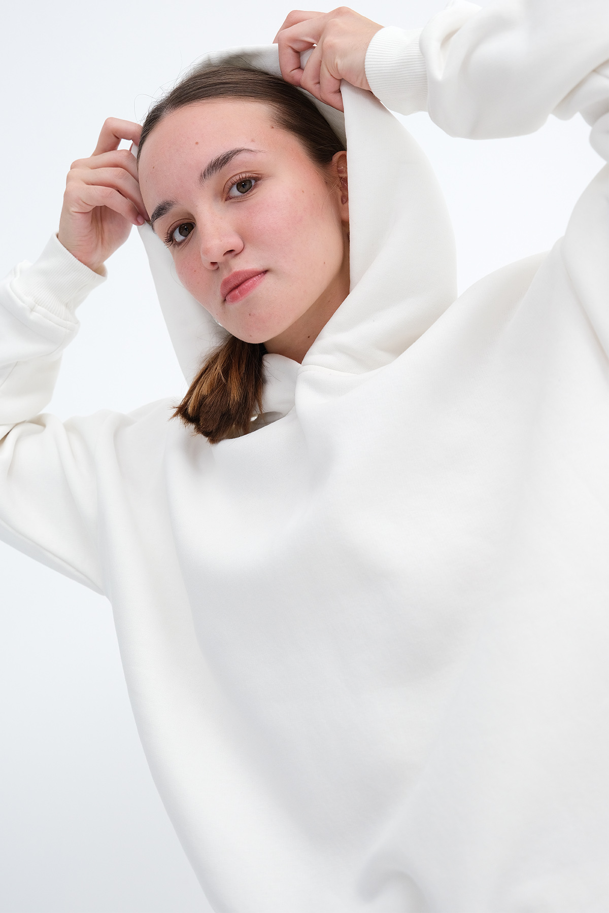 Addax Kapüşonlu Şardonlu Sweatshirt S1862 görsel 2