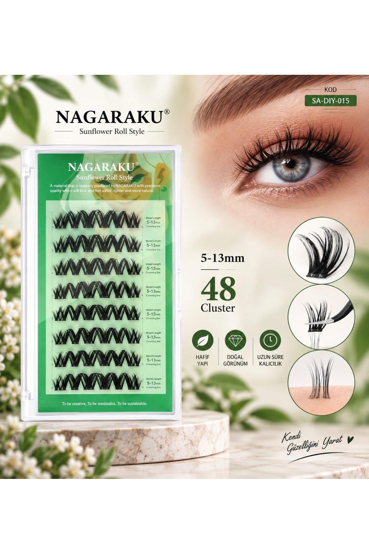 Nagaraku Takma Kirpik Çeşitleri Varyantlı 53 Model — بژ GZLNAGA1