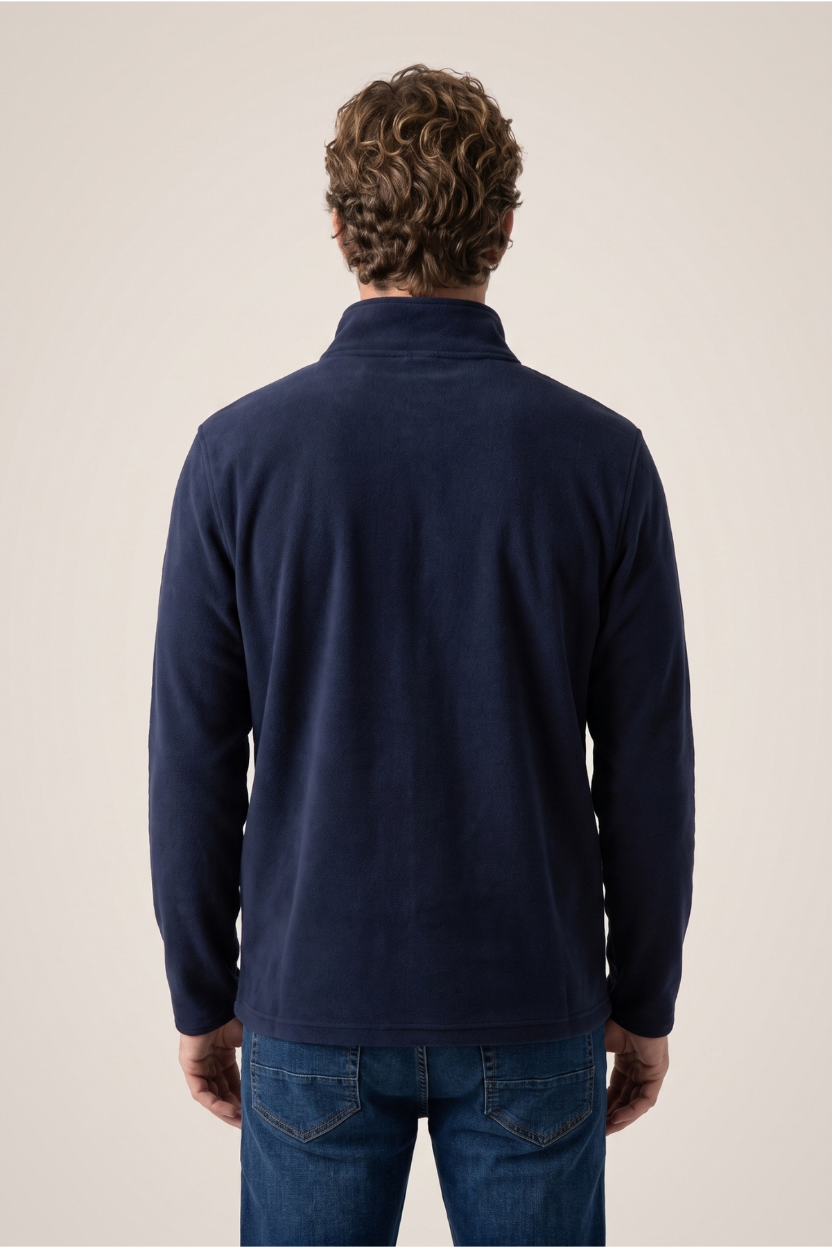 Fermuarlı Bato Yaka Regular Fit Polar Sweatshirt — سرمه‌ای KK27C00000038 — تصویر 4 از 6