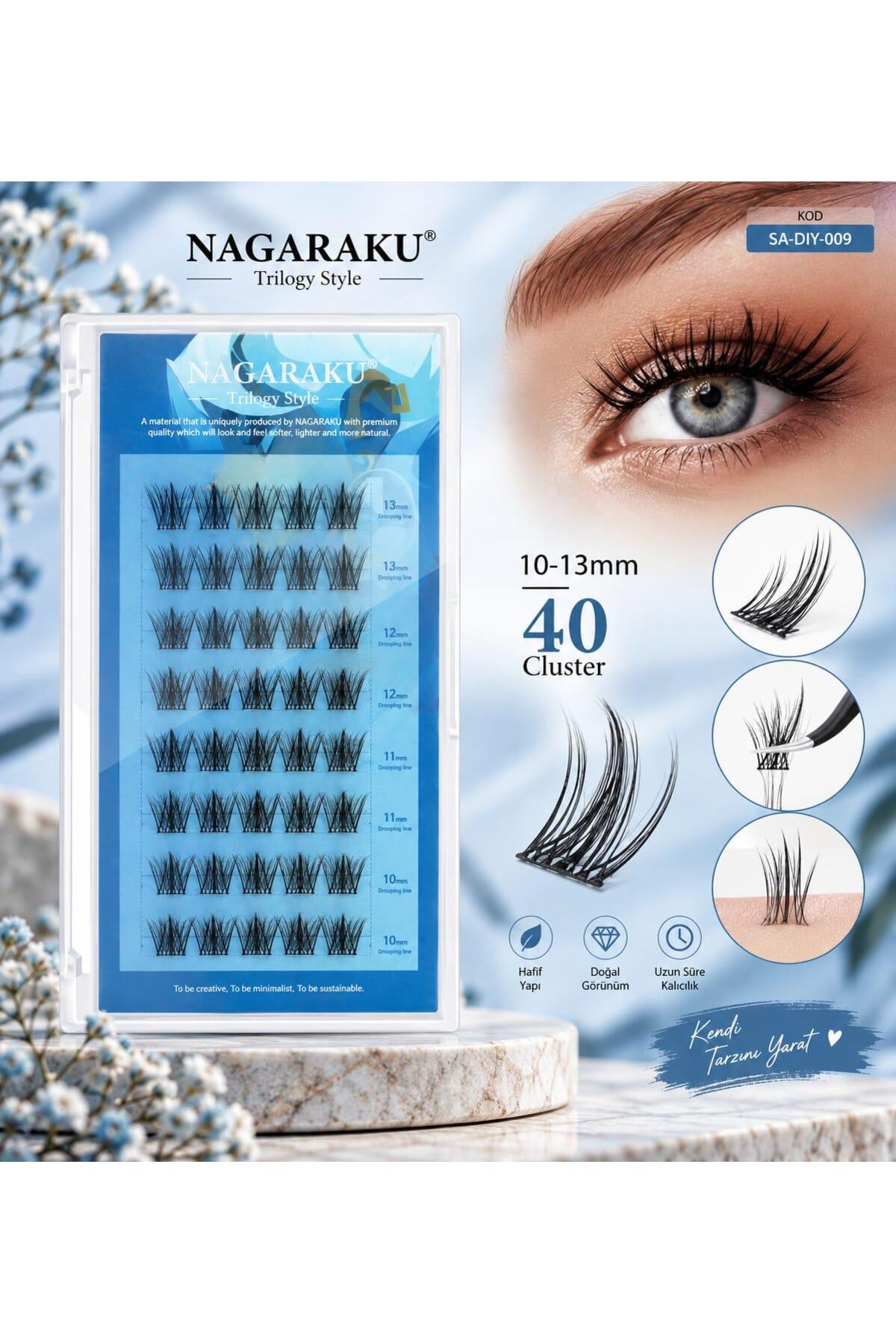 Nagaraku Takma Kirpik Çeşitleri Varyantlı 53 Model — بژ GZLNAGA1