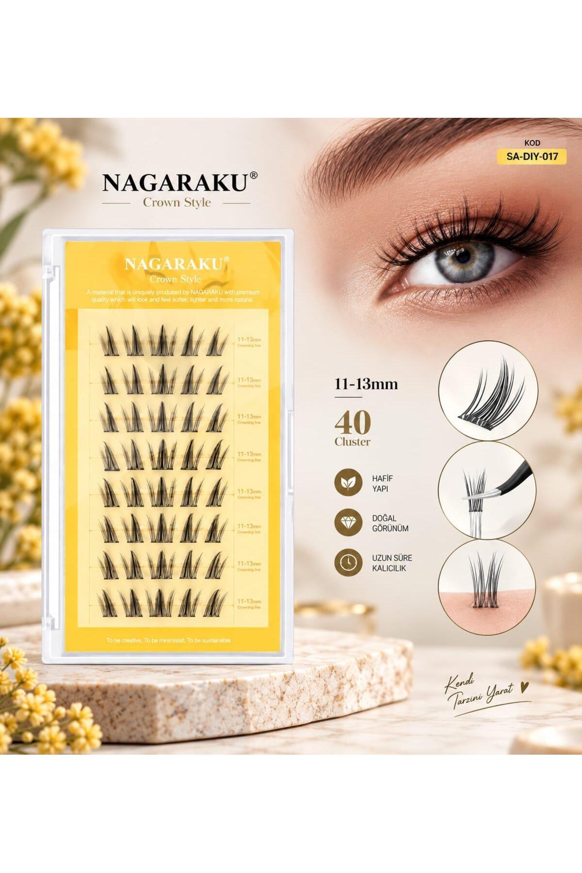 Nagaraku Takma Kirpik Çeşitleri Varyantlı 53 Model — بژ GZLNAGA1