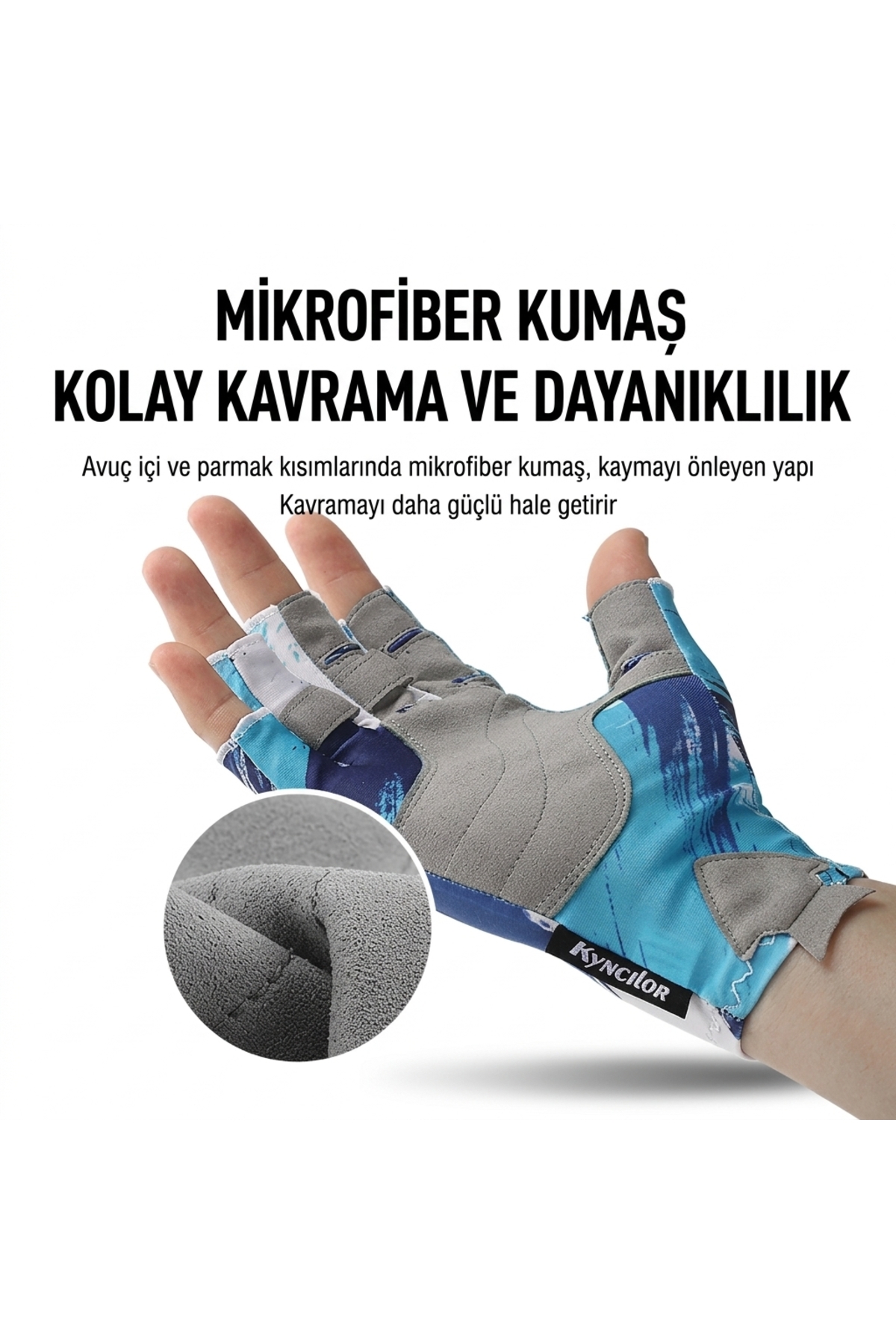 Stavye Parmaksız Balıkçı Eldiveni UV Güneş Korumalı Kaymaz Nefes Alan Hızlı Kuruyan Unisex Outdoor Eldiven görsel 2