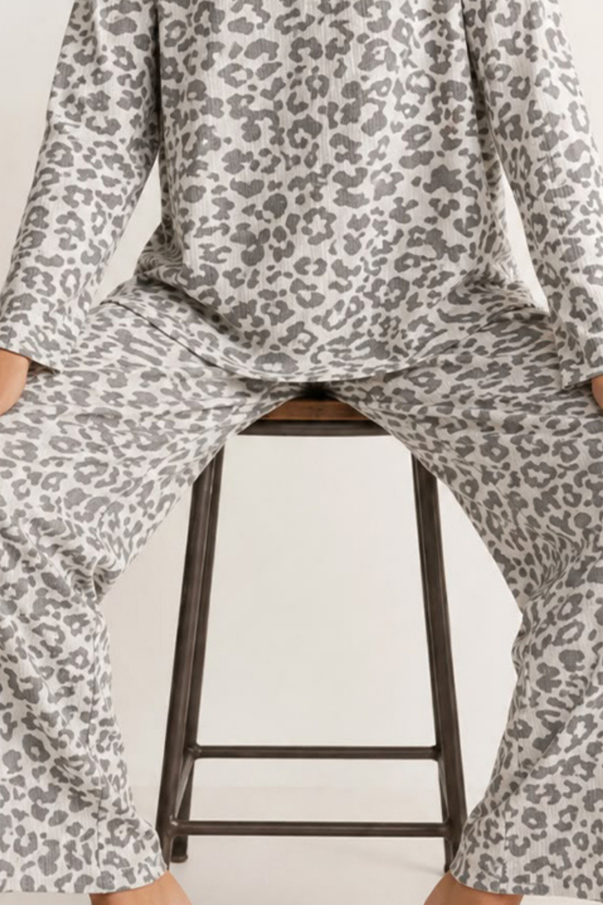 FİT WOMEN Kadın Comfort Esnek Gri Pijama Takımı 4763 görsel 6