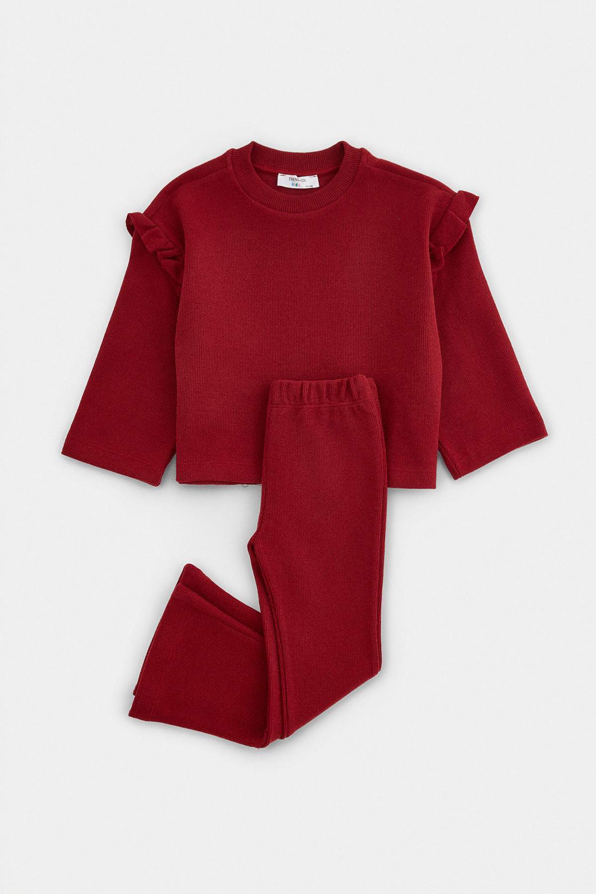 Trendyolmilla Kids Bordo Düz Örme Alt - Üst Takım TKDAW27AU00034