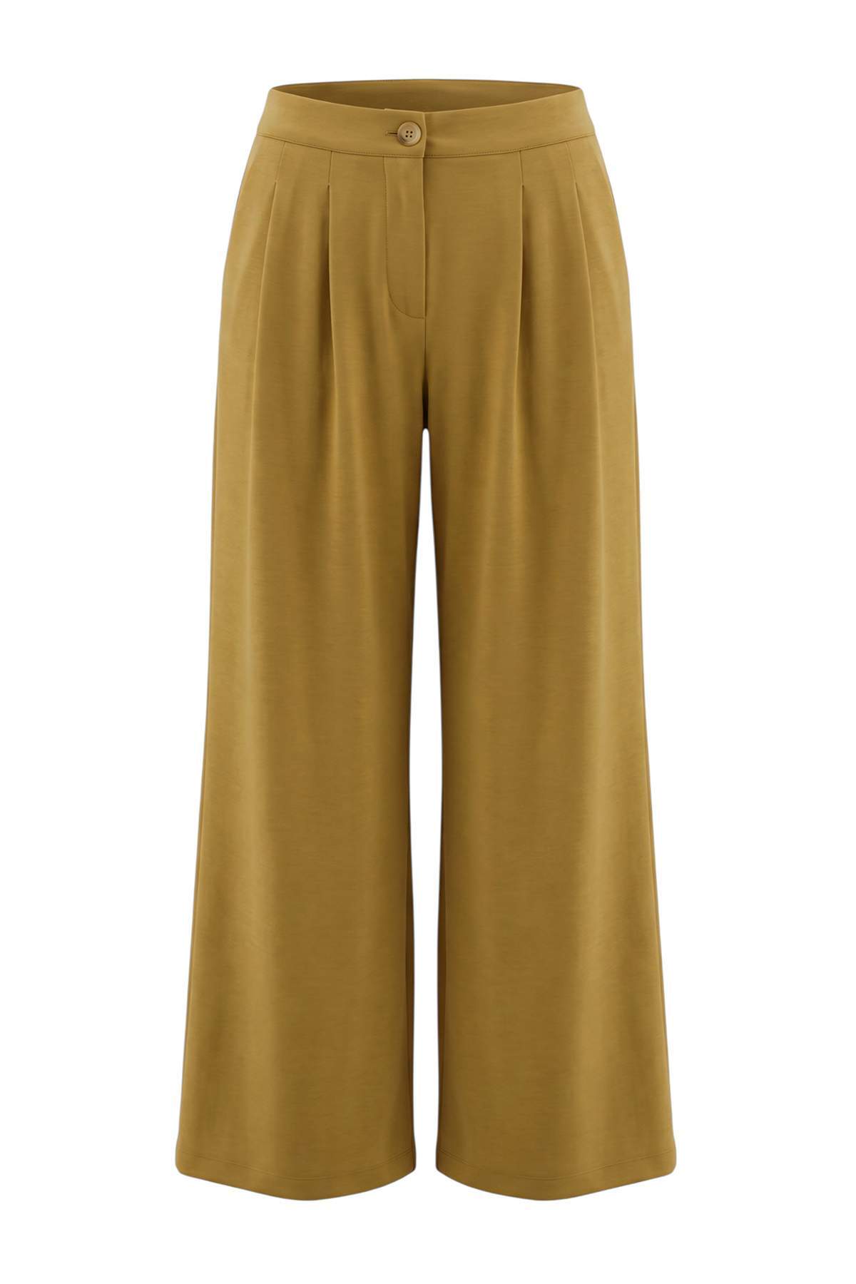 Trendyolmilla Haki Soft Touch Wide Leg/Geniş Paça Örme Pantolon TWOAW27PL00043