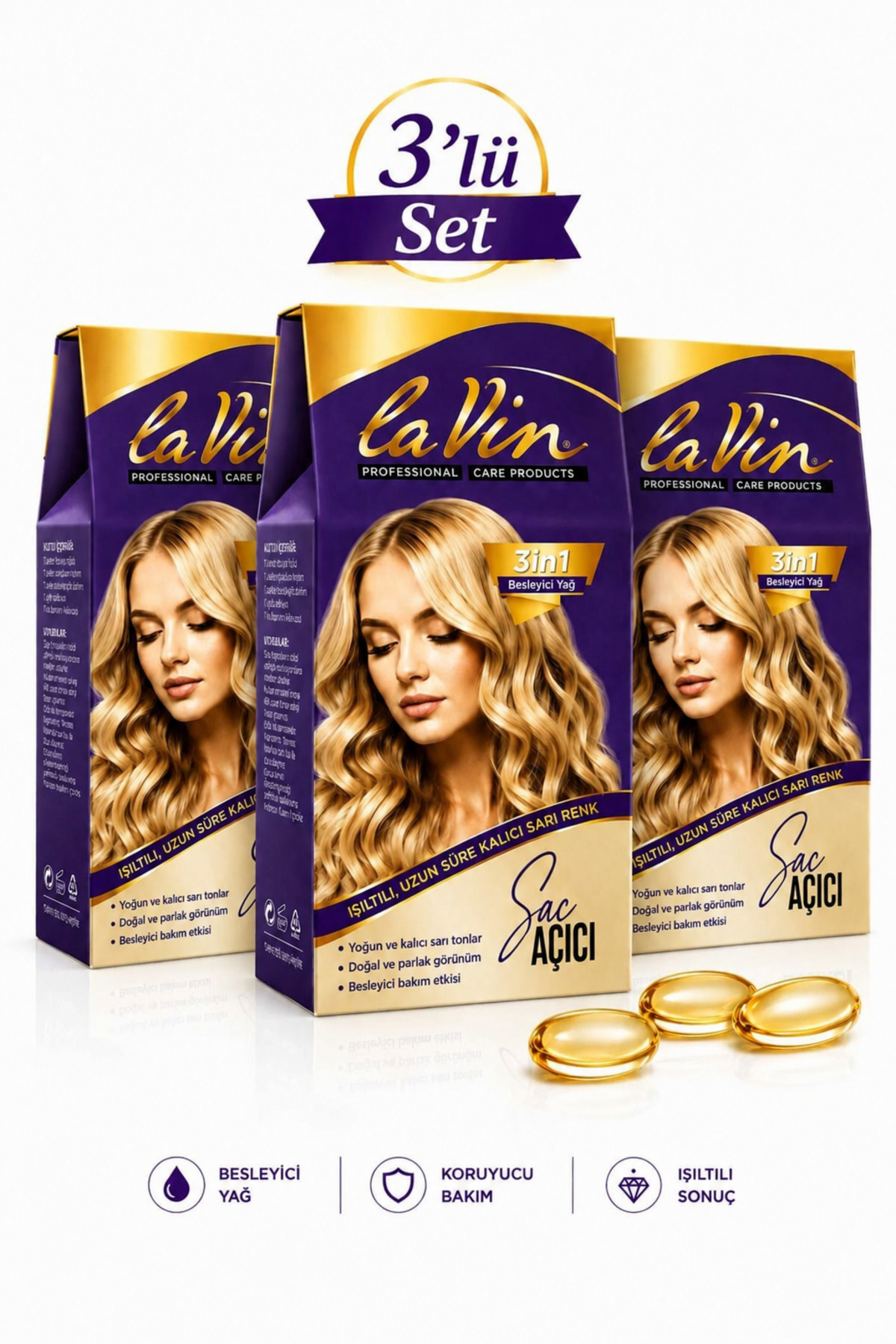 Lavin Işıltılı Saç Açıcı 3'lü Set — LAVİN3SAÇSET