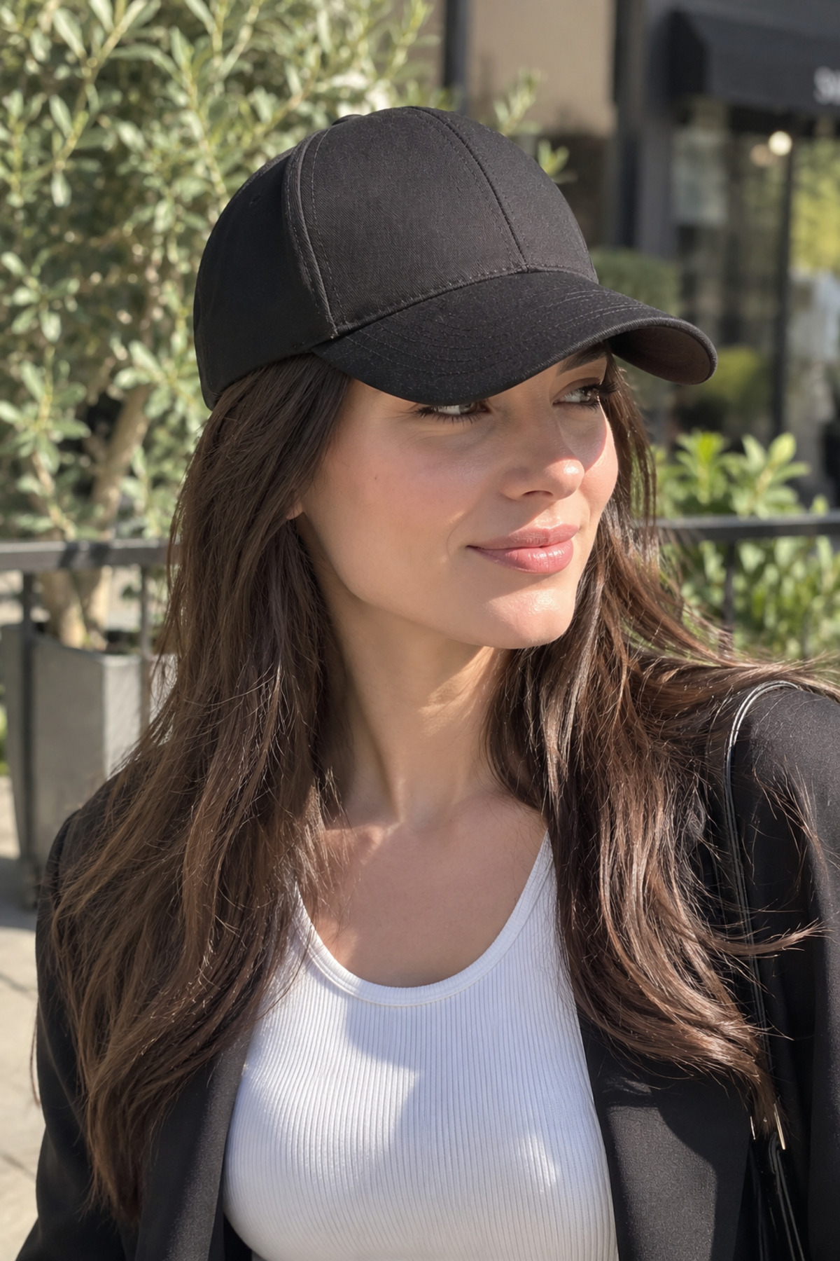 ZERAMİNE Siyah Düz Baseball Şapka Arkası Cırtlı Ayarlanabilir Unisex Kep, Günlük Spor Basic Model Şapka