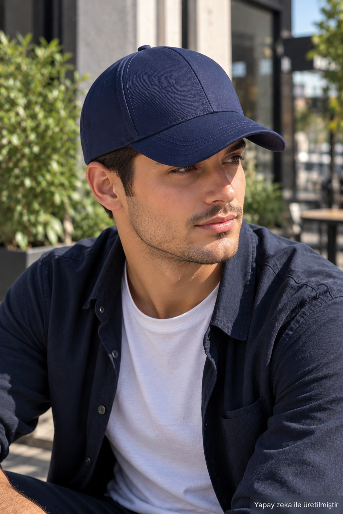 ZERAMİNE Lacivert Düz Baseball Şapka Arkası Cırtlı Ayarlanabilir Unisex Kep, Günlük Spor Basic Model Şapka görsel 2