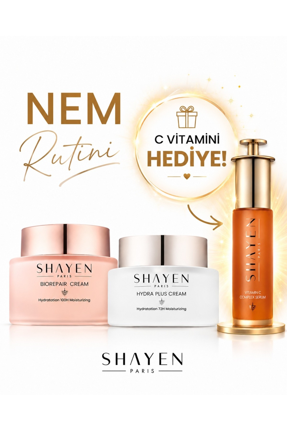 Shayen Paris Shayen Nem Rutini - Hediyeli - Biorepair Krem™ + Hydroplus Krem™ +Hediye Vita C Complex Serum™ — RPS-0015