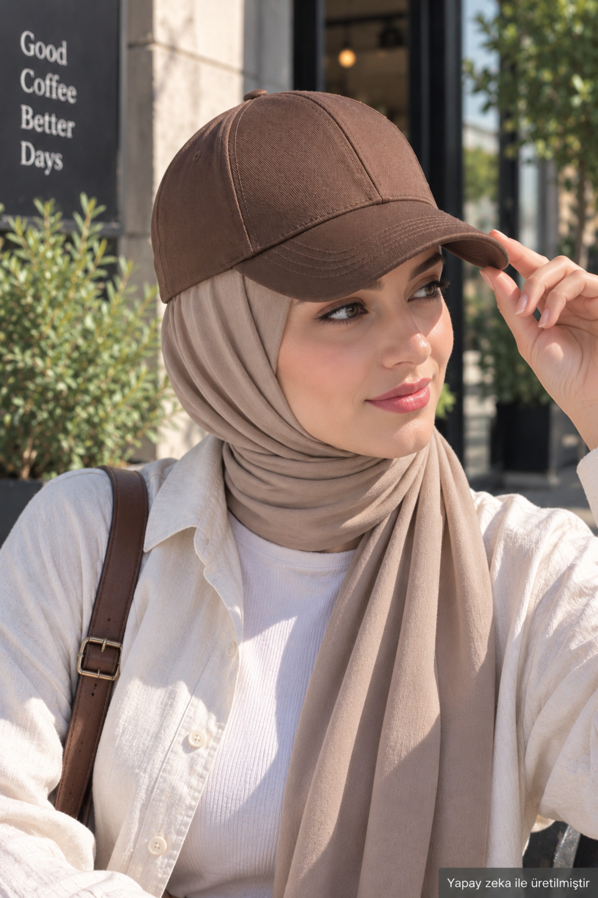ZERAMİNE Kahverengi Düz Baseball Şapka Arkası Cırtlı Ayarlanabilir Unisex Kep, Günlük Spor Basic Model Şapka görsel 3
