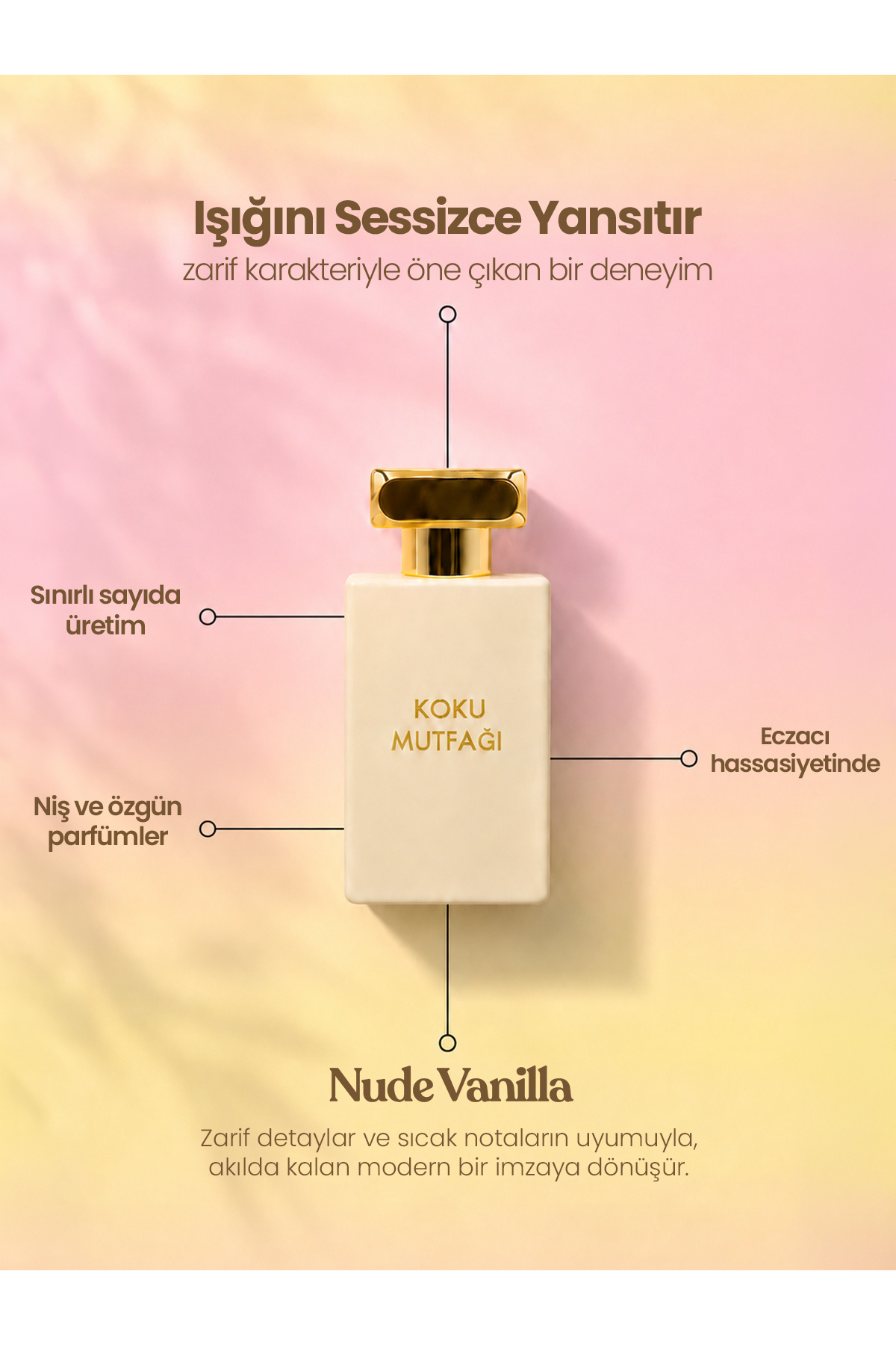 koku mutfağı NUDE VANILLA Kadın Parfüm 50 ml | Kalıcı Niş EDP Parfüm | Vanilya, Kaşmeran & Odunsu Notalar |
