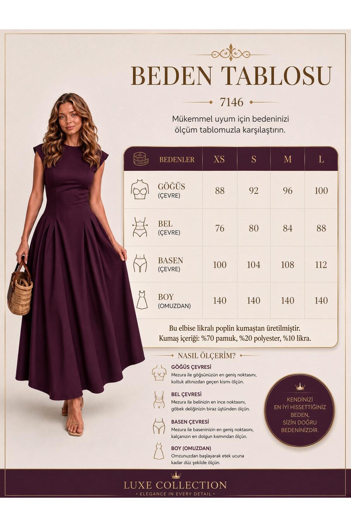 Raunk Vintage Elegance Mürdüm Belden Oturtmalı Poplin Kumaş Maxi Elbise görsel 4