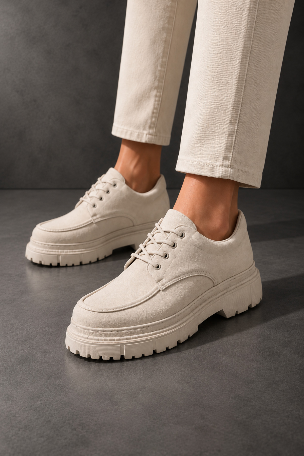 Mhoda Shoes RLX- Erkek Günlük Bağcıklı Süet Klasik Ayakkabı SKT-Bej