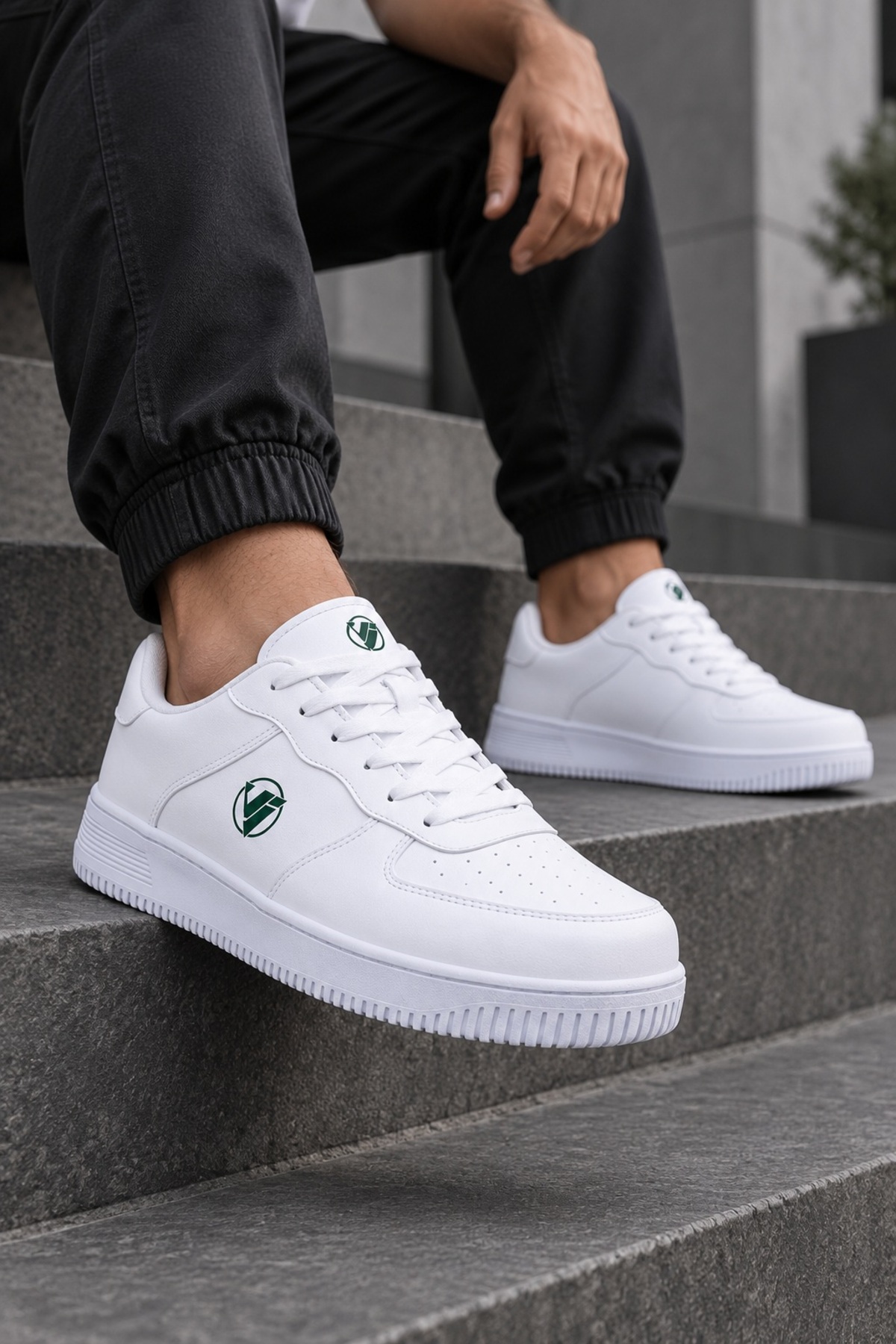 Vojo Faster Comfort Erkek Beyaz Sneaker Günlük Rahat Taban Spor Ayakkabı Beyaz