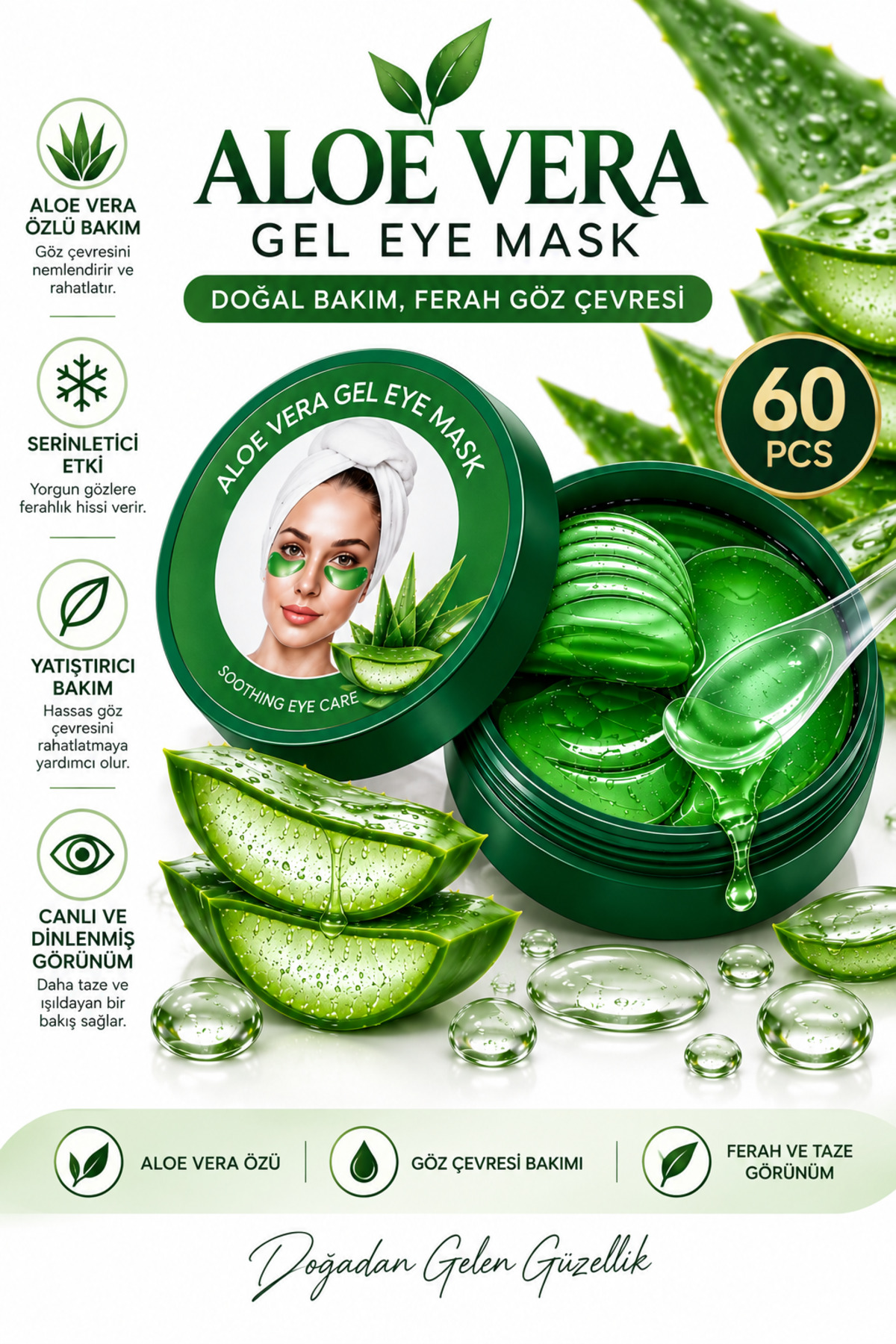 Aloevera Ve Kolajen İçeren Sıkılaştırıcı Göz Maskesi 1.4g Mısa 60 Adet — Avacado Özlü